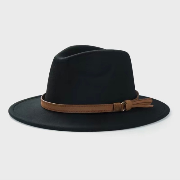 New! Women's Fedora Hat, Panama Hat, Bowler with Wide Brim and Belt Retro - Picture 8 of 12